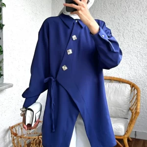 Double Laced Button Detailed Kimono