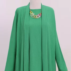 Shawl Collar Asymmetric Cut Necklace Crinkle Tunic